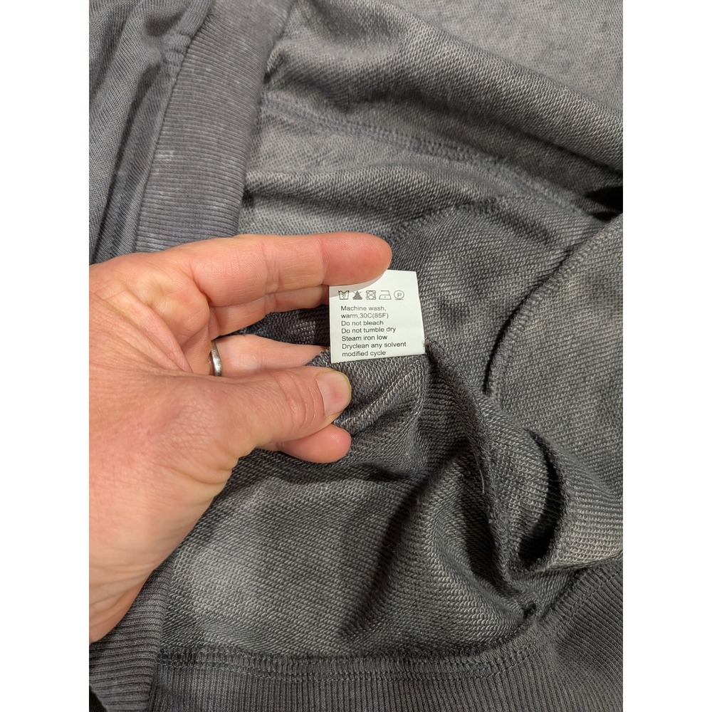 NWT Womens Gray Mineral Wash Open Back Sweatshirt M Twist Back Athleisure Boho‎ - Picture 5 of 9